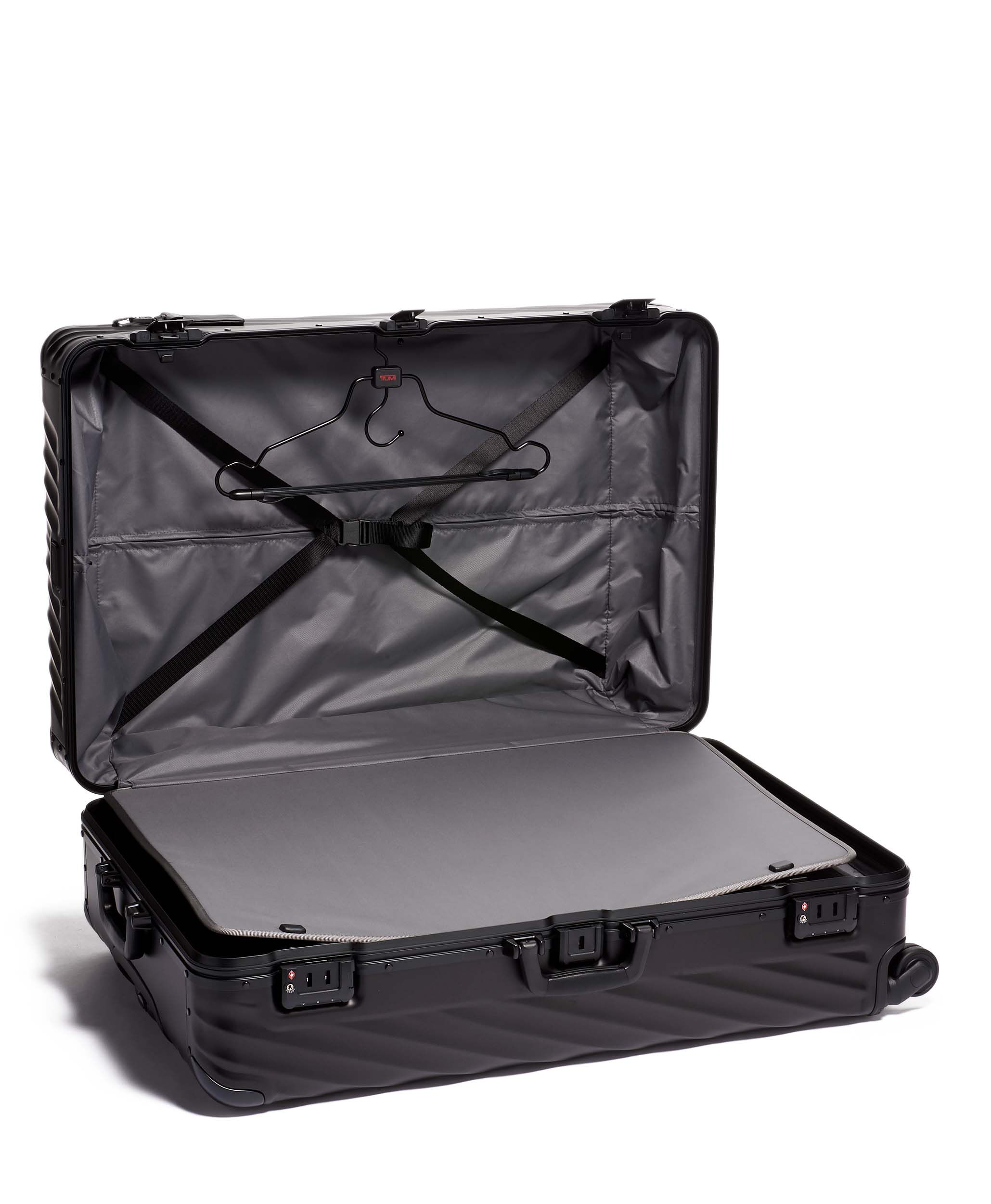 matte black luggage