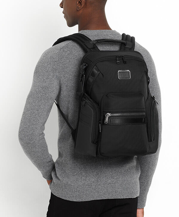 Tumi alpha bravo top knox leather backpack