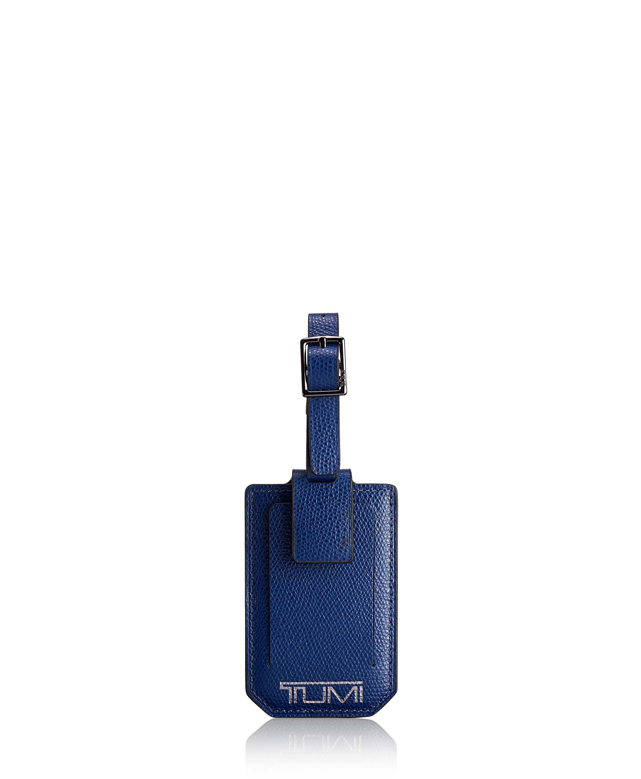 blue luggage tag