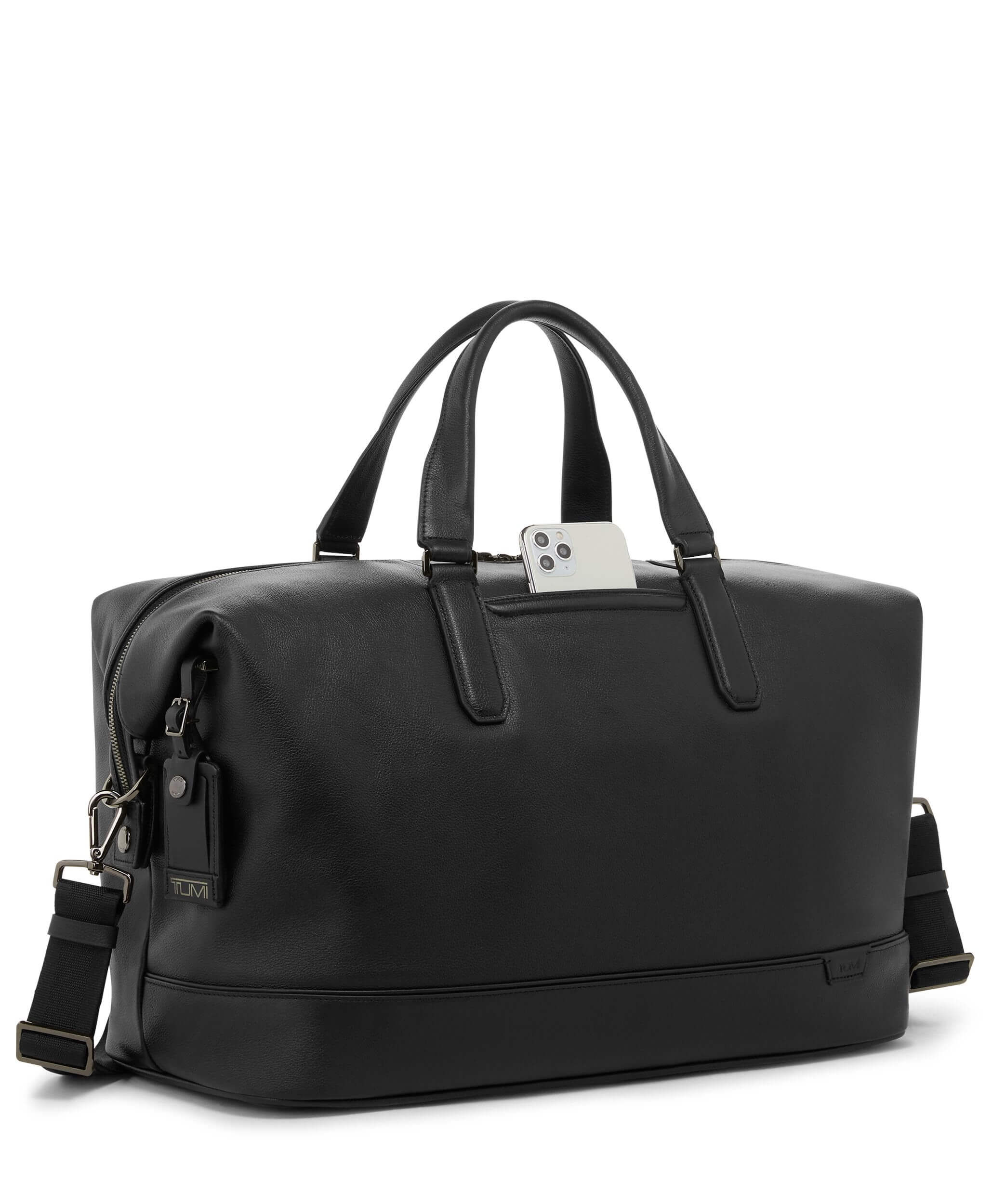 Tumi leather deals weekender bag