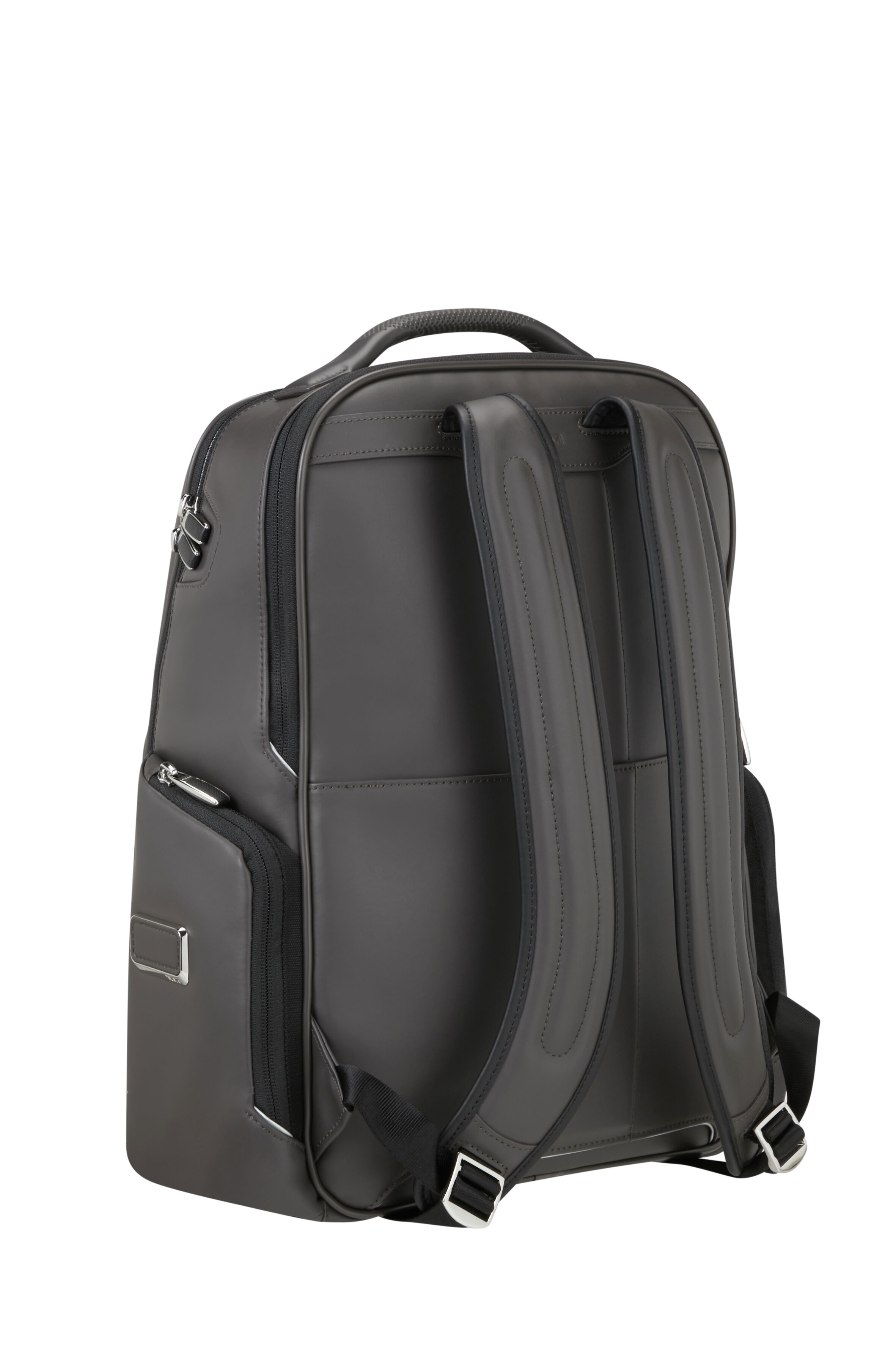 tumi blue leather backpack